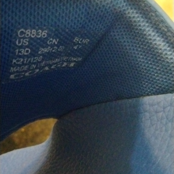 Coach Signature Mens Blue Slide-On Sandals - Picture 5 of 7